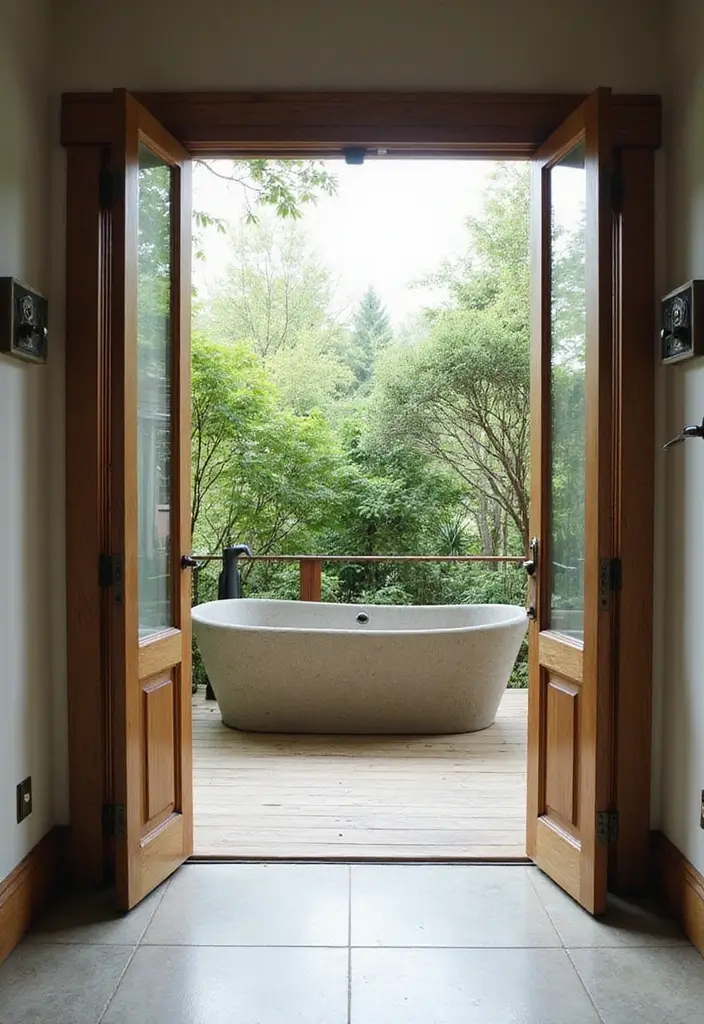 25 Bifold Bathroom Door Ideas That Maximize Space - 10. Open-Air Bifold Doors