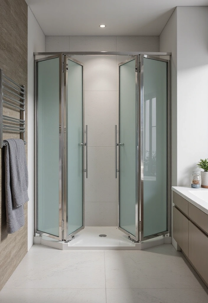 25 Bifold Bathroom Door Ideas That Maximize Space - 22. Bifold Doors with Smart Technology