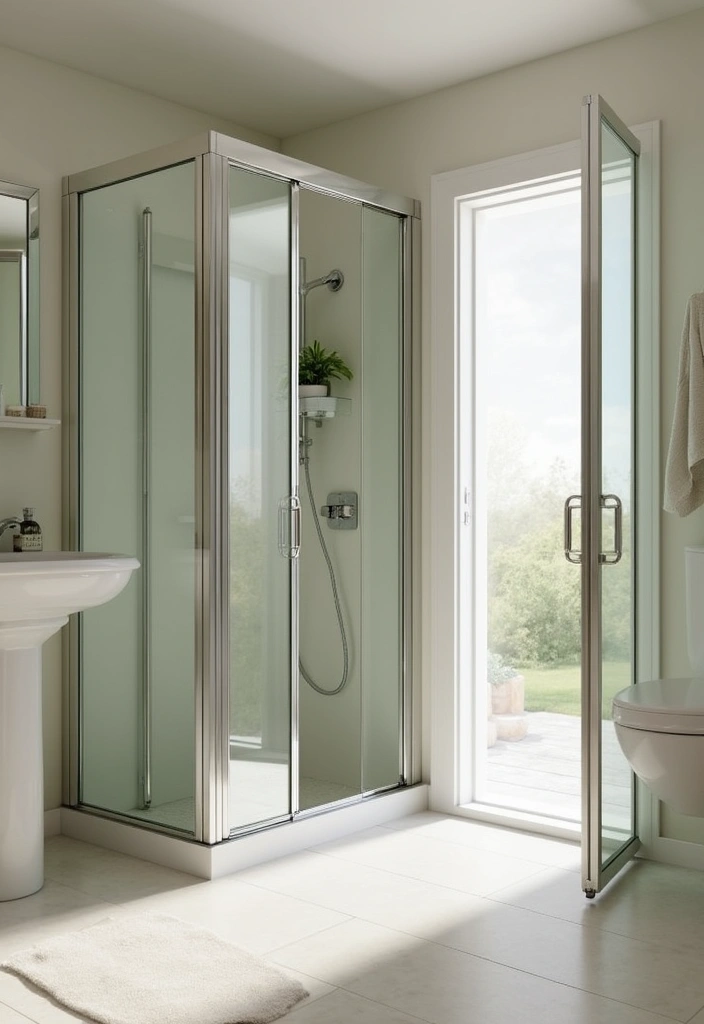 25 Bifold Bathroom Door Ideas That Maximize Space - 7. Mirrored Bifold Doors