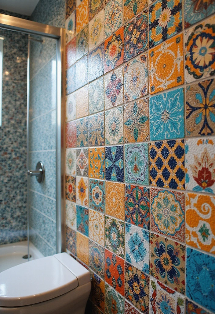 27 Bathroom Accent Wall Ideas That Make A Statement - 1. Mosaic Tile Magic
