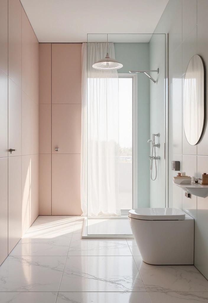 27 Bathroom Accent Wall Ideas That Make A Statement - 12. Glossy Finish Panels