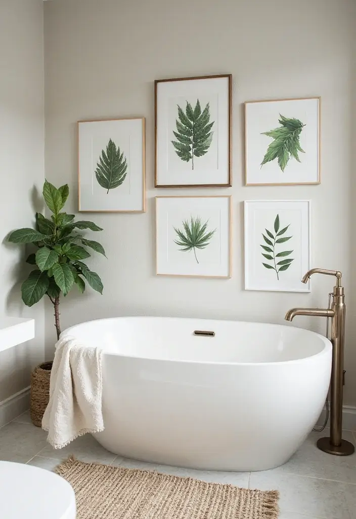 27 Bathroom Accent Wall Ideas That Make A Statement - 22. Botanical Prints