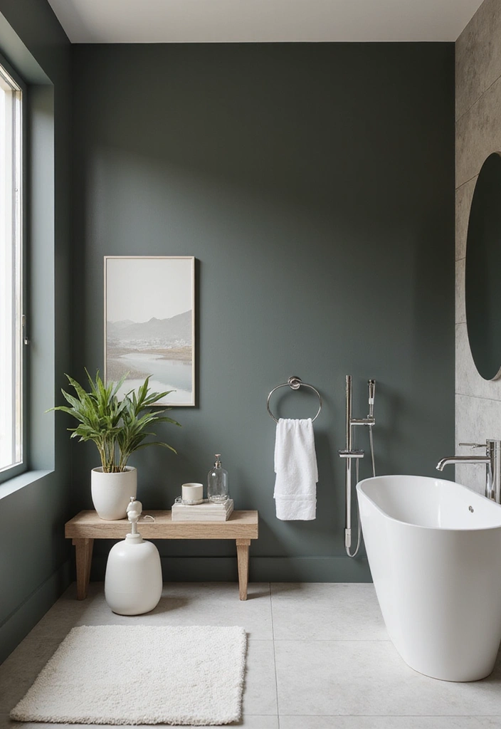 27 Bathroom Accent Wall Ideas That Make A Statement - 27. Minimalist Statement Walls