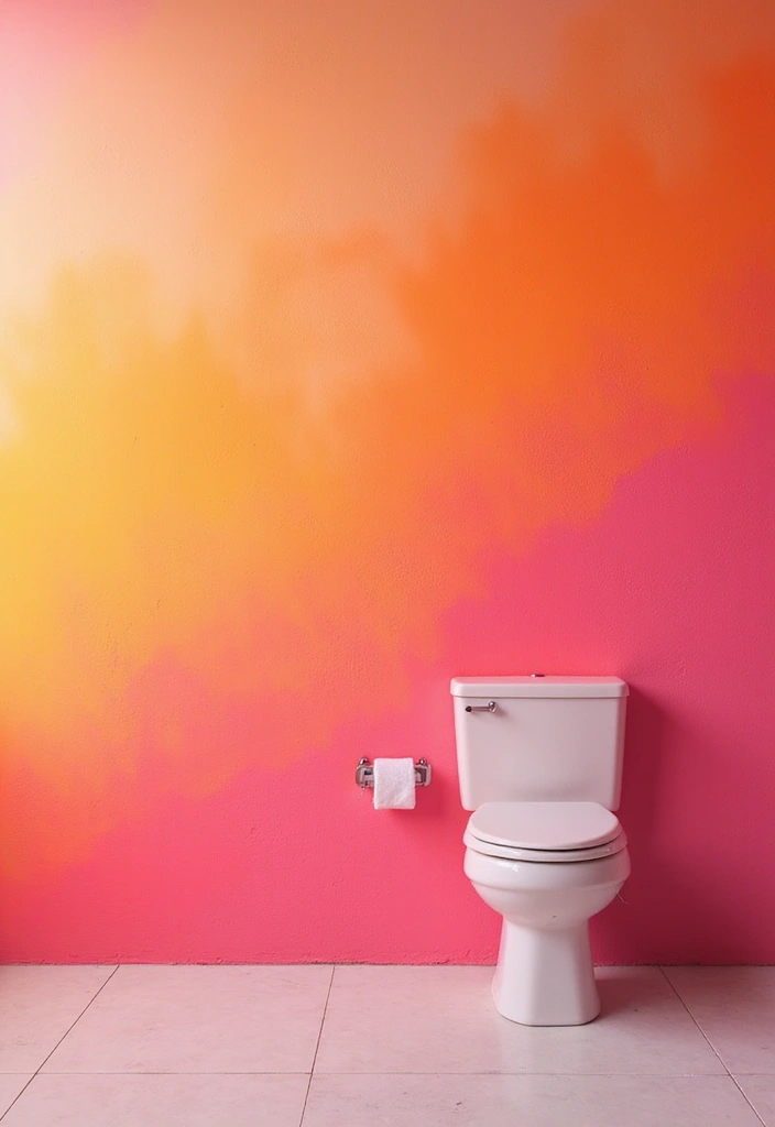27 Bathroom Accent Wall Ideas That Make A Statement - 3. Colorful Paint Techniques