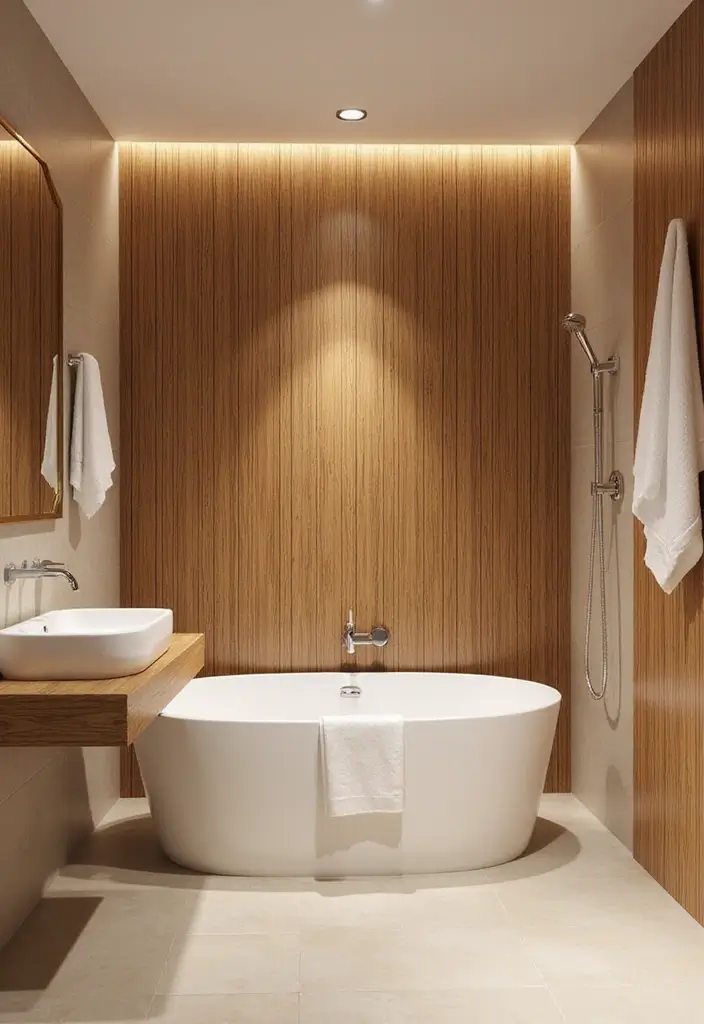 27 Bathroom Accent Wall Ideas That Make A Statement - 6. Eco-Friendly Bamboo