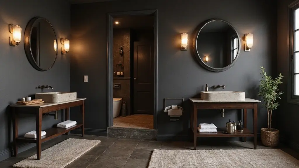 27 Bathroom Dark Walls That Add Sophistication