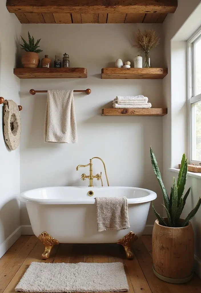 27 Bathroom Decor Pictures For Instant Inspiration - 17. Rustic Wood Elements