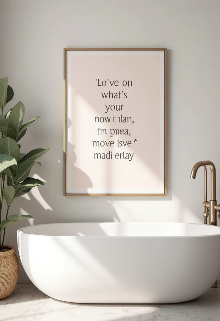 27 Bathroom Painting Ideas On Canvas For Modern Homes - 5. Inspirational Quote Art