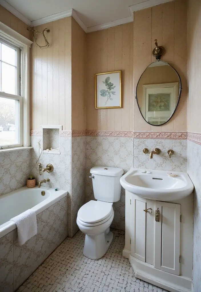 27 Bathroom Tiles Aesthetic That Matches Any Style - 10. Vintage Inspired Tiles