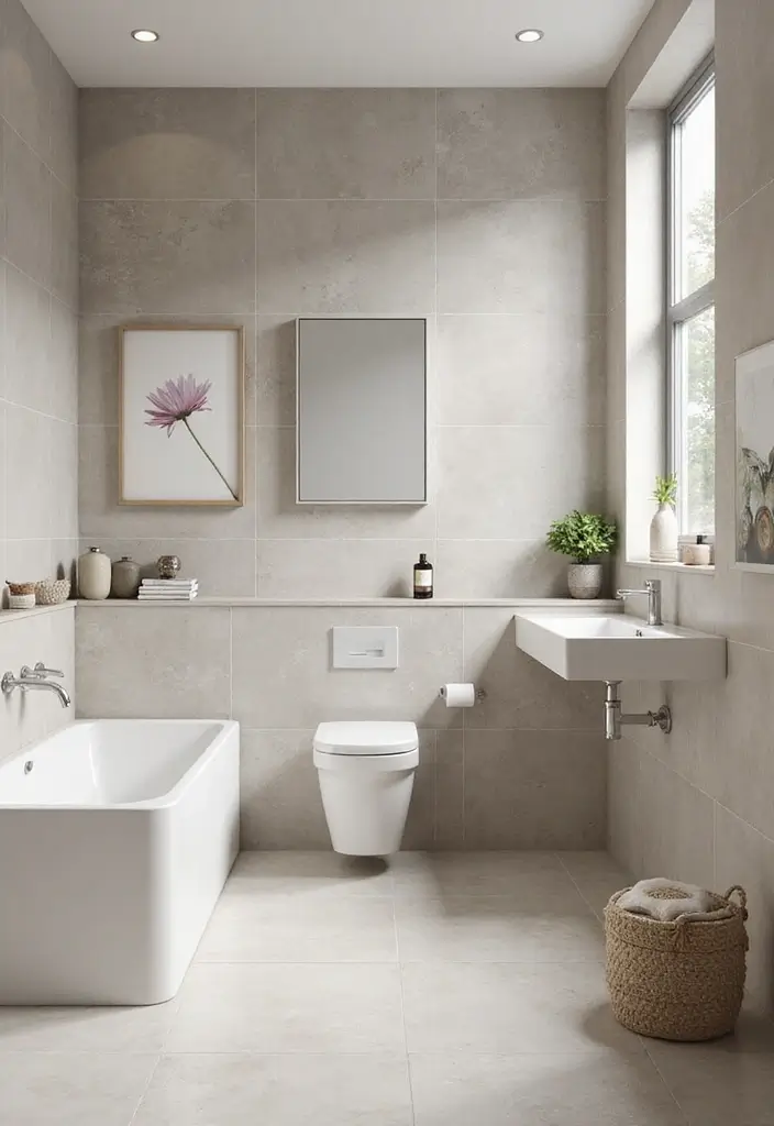 27 Bathroom Tiles Aesthetic That Matches Any Style - 17. Understated Neutral Tiles