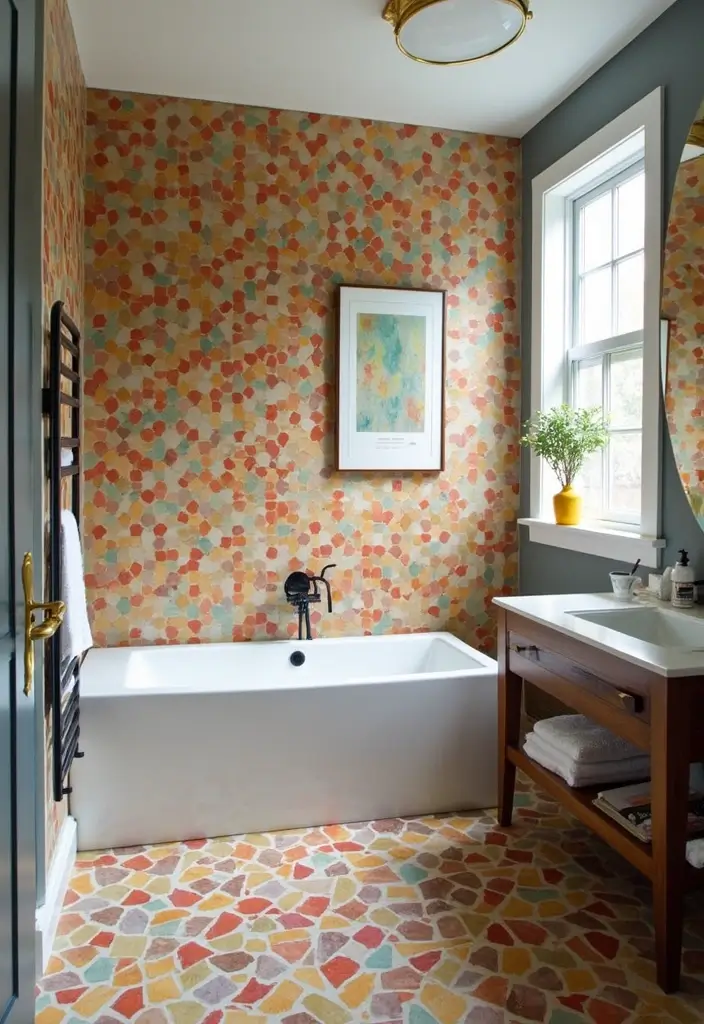 27 Bathroom Tiles Aesthetic That Matches Any Style - 18. Bold Accent Walls
