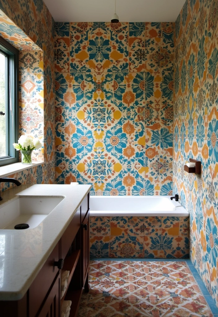27 Bathroom Tiles Aesthetic That Matches Any Style - 20. Vintage Cement Tiles