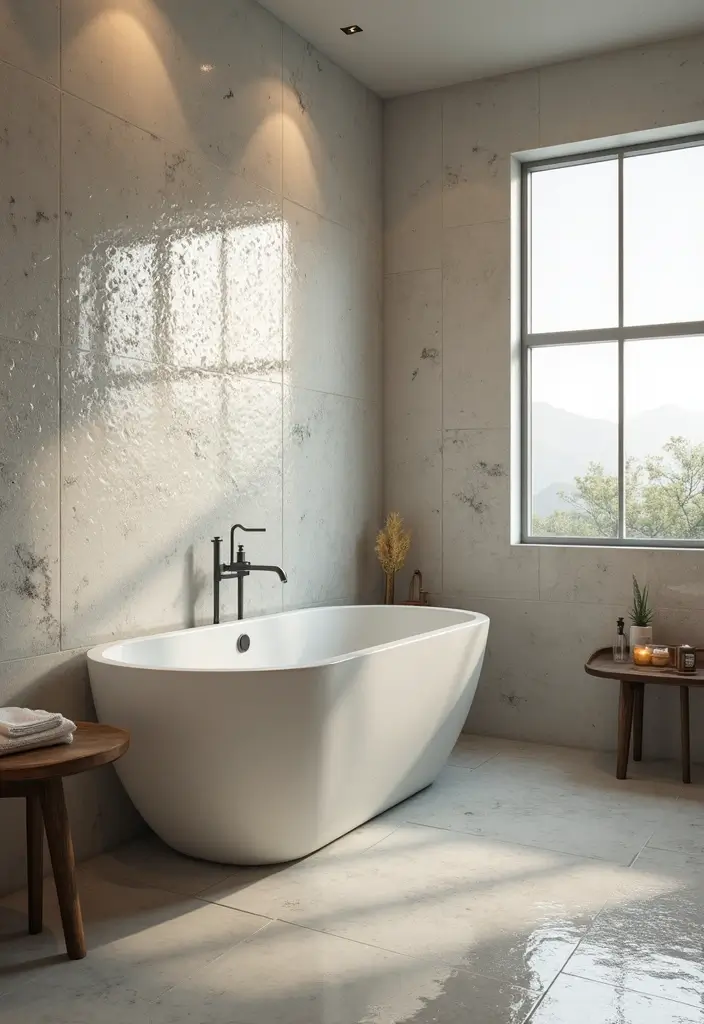 27 Bathroom Tiles Aesthetic That Matches Any Style - 21. Subtle Textured Glass Tiles