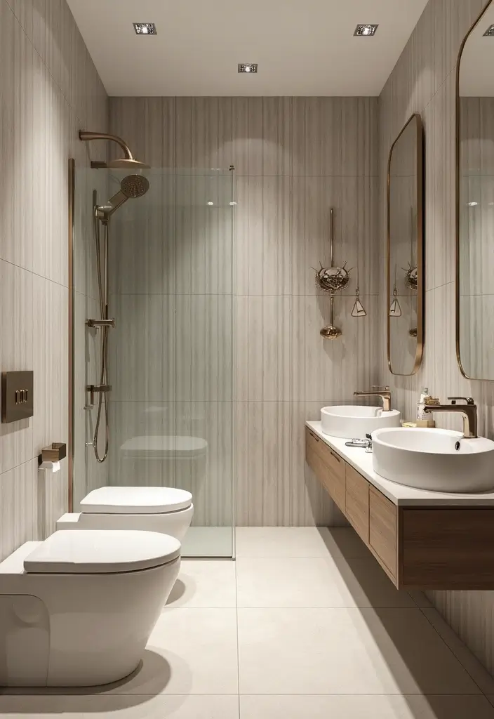 27 Bathroom Tiles Aesthetic That Matches Any Style - 22. Stylish Vertical Tiles