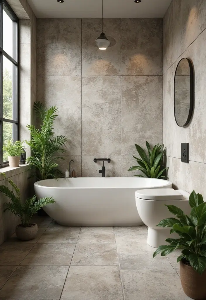 27 Bathroom Tiles Aesthetic That Matches Any Style - 23. Outdoor-Inspired Tiles