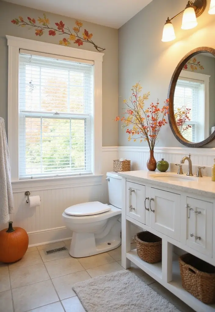 27 Bathroom Wall Stencil Ideas That Add Pattern And Style - 17. Seasonal Themes