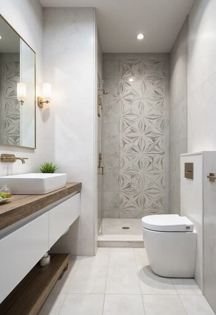 27 Bathroom Wall Stencil Ideas That Add Pattern And Style - 4. Geometric Patterns