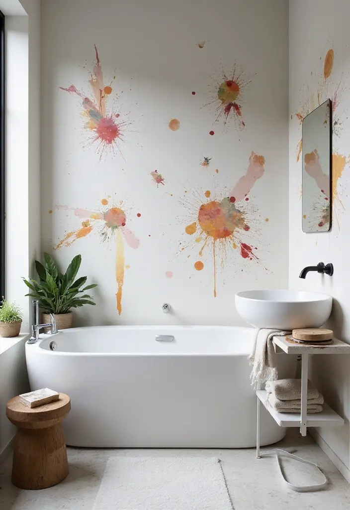 27 Bathroom Wall Stencil Ideas That Add Pattern And Style - 7. Abstract Art Stencils