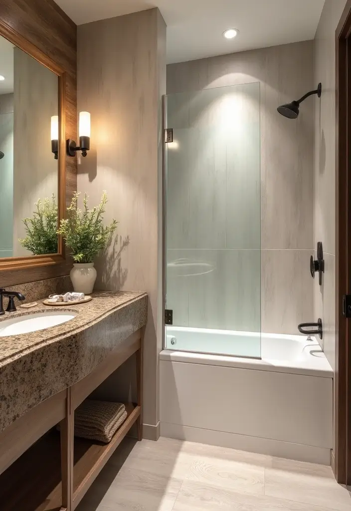 27 Brown Granite Countertops Bathroom Designs That Look Elegant - 25. Customized Features