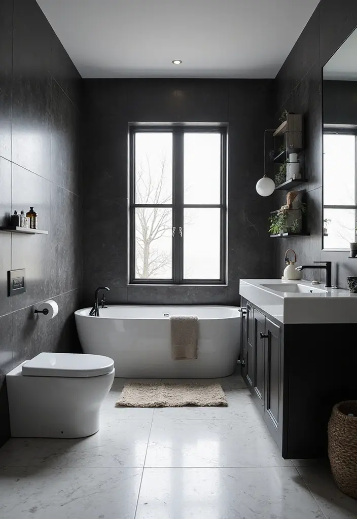 27 Decoration For Bathroom That Looks Clean And Modern - 1. Monochrome Magic
