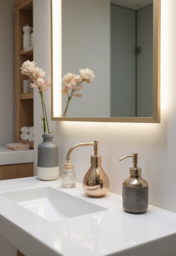 27 Decoration For Bathroom That Looks Clean And Modern - 26. Decorative Soap Dispensers