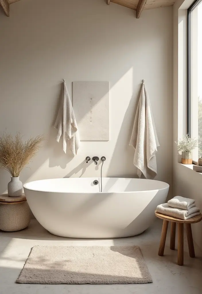 27 Decoration For Bathroom That Looks Clean And Modern - 5. Soft Textiles