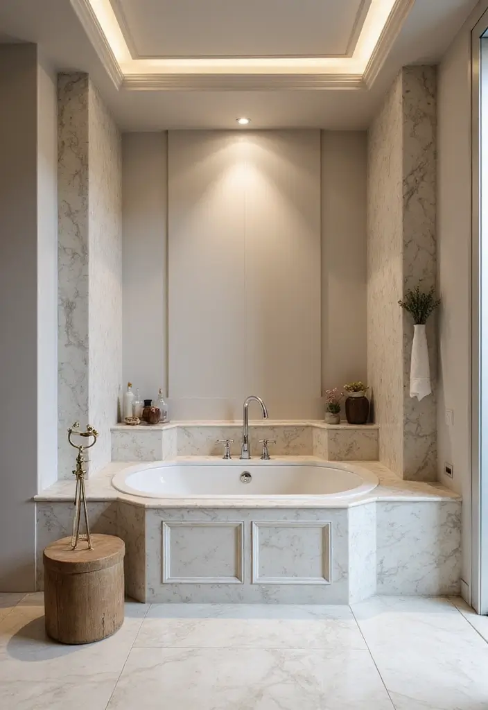 27 Large Bathroom Ideas That Feel Luxurious - 20. Luxurious Bathtub Surrounds