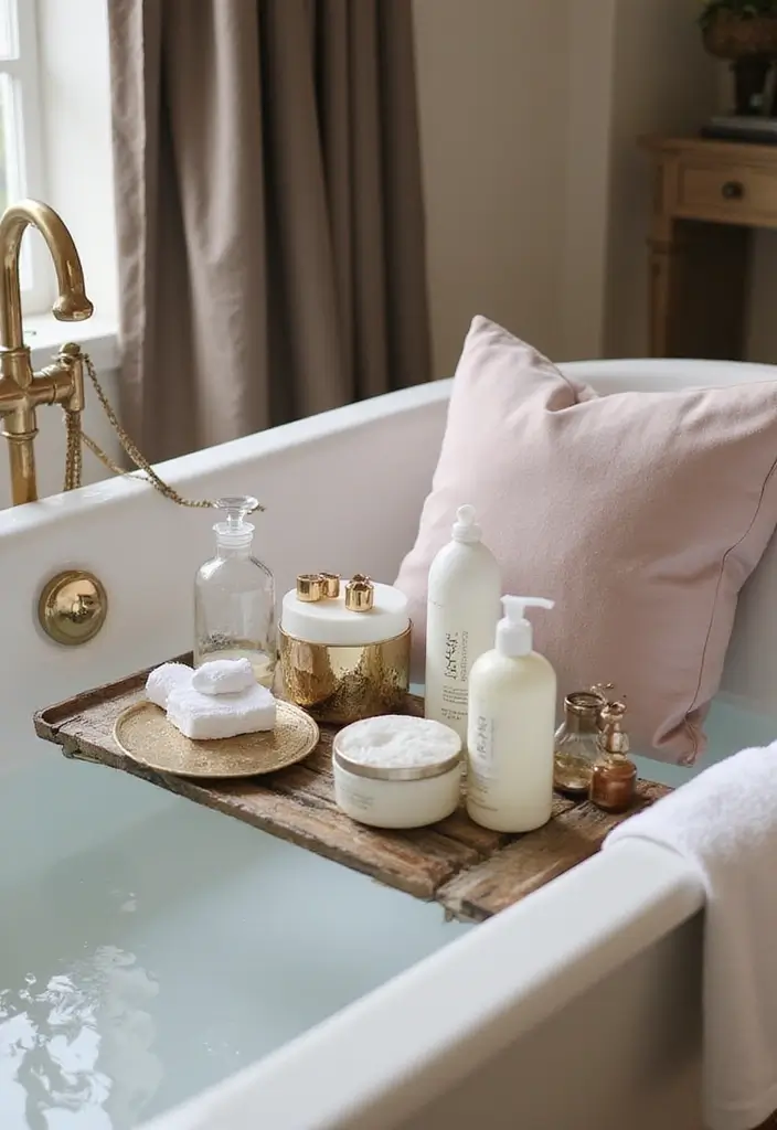 27 Large Bathroom Ideas That Feel Luxurious - 22. Elegant Bathtub Accessories