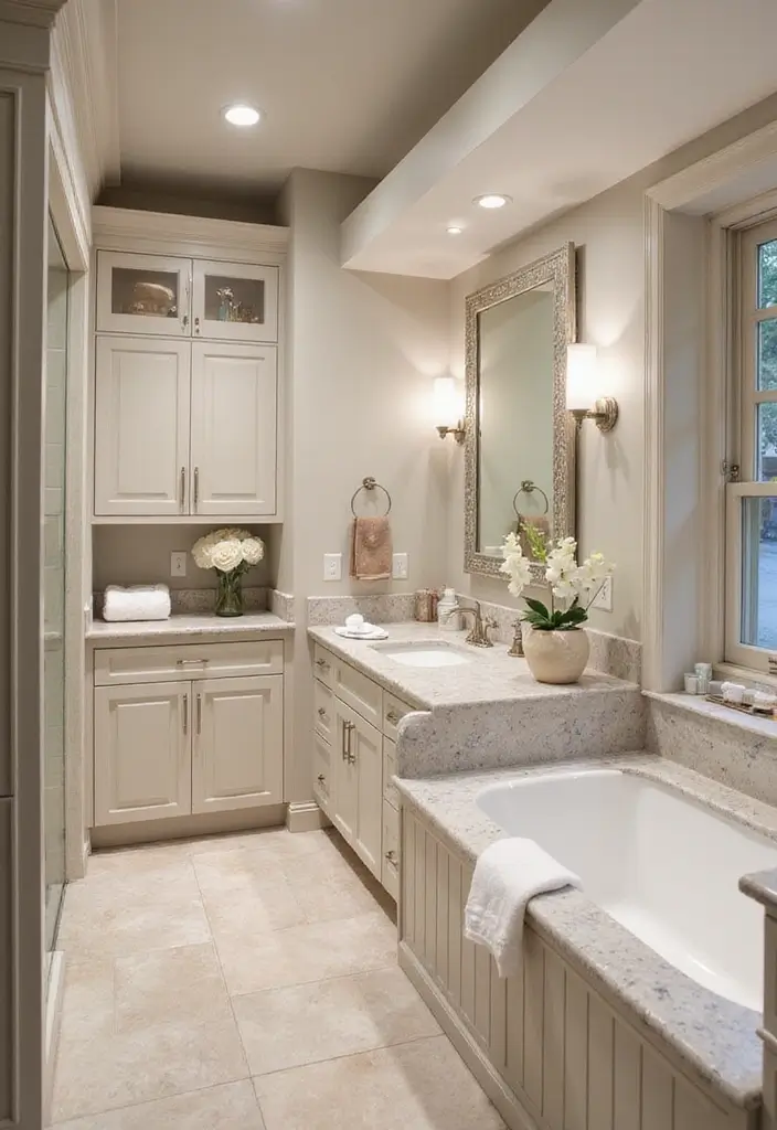 27 Large Bathroom Ideas That Feel Luxurious - 23. Custom Cabinetry for Smart Storage