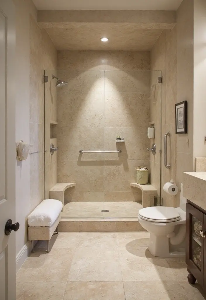 27 Large Bathroom Ideas That Feel Luxurious - 25. Luxury Shower Seating