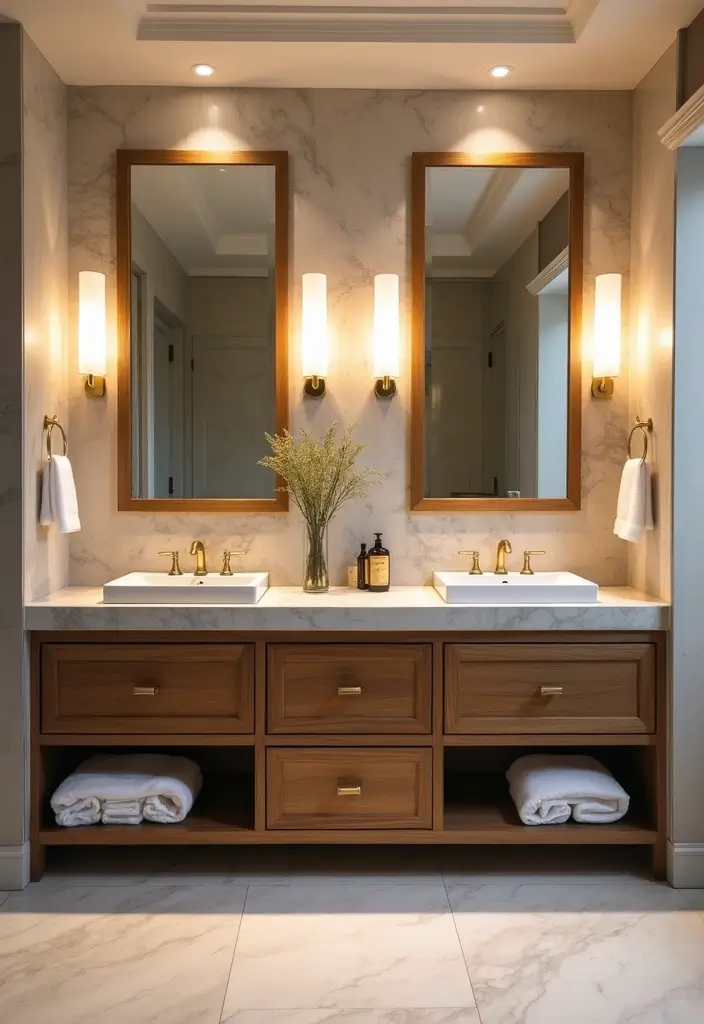27 Large Bathroom Ideas That Feel Luxurious - 4. Dual Vanities for Functional Elegance