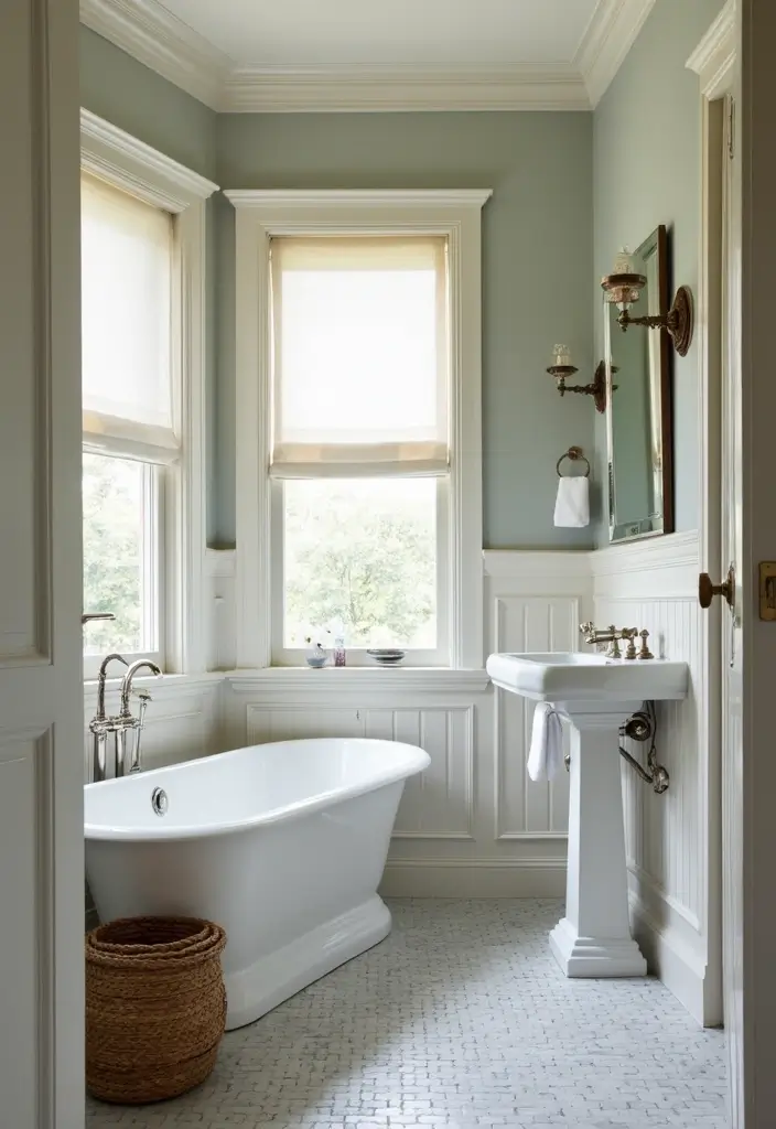 27 Modern Victorian Bathroom Ideas That Mix Old And New - 10. Decorative Molding and Trim