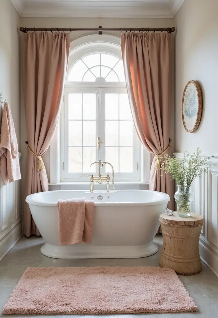 27 Modern Victorian Bathroom Ideas That Mix Old And New - 14. Luxurious Textiles