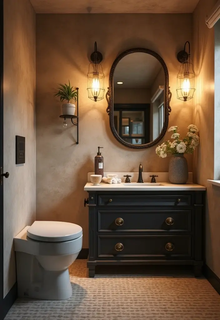 27 Modern Victorian Bathroom Ideas That Mix Old And New - 21. Artistic Lighting