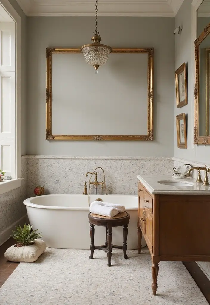 27 Modern Victorian Bathroom Ideas That Mix Old And New - 27. Vintage-Inspired Accessories