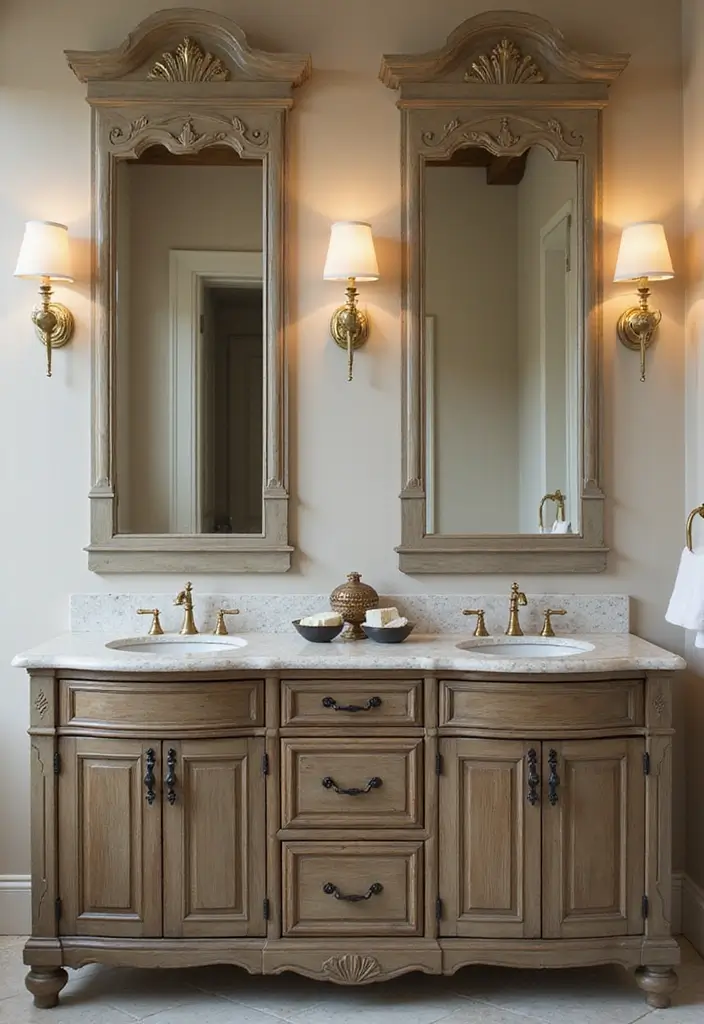 27 Modern Victorian Bathroom Ideas That Mix Old And New - 4. Antique Vanities