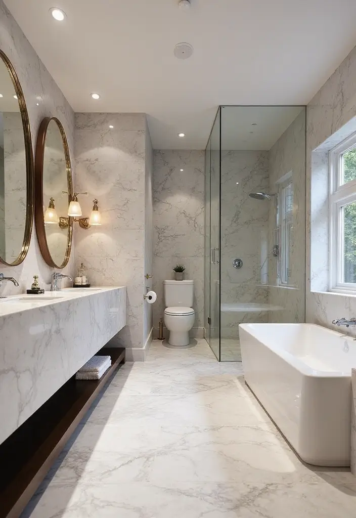 27 Modern Victorian Bathroom Ideas That Mix Old And New - 5. Luxurious Marble Accents