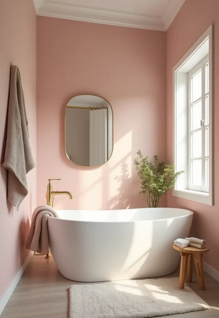 27 Pink Bathroom Decor Ideas That Look Fresh - 1. Soft Blush Walls