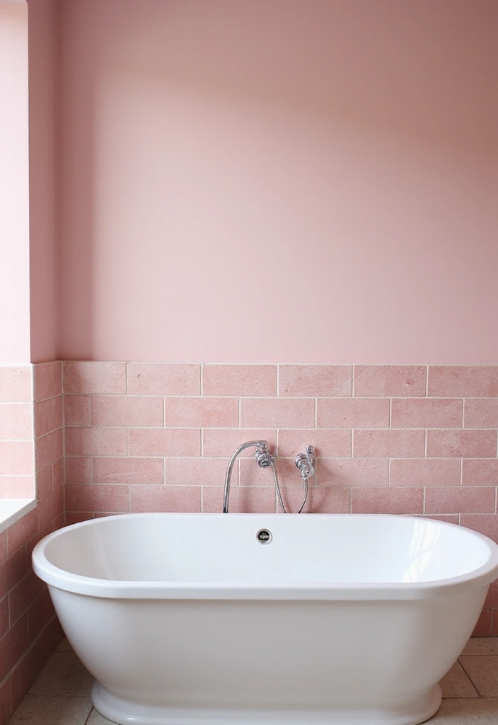 27 Pink Bathroom Decor Ideas That Look Fresh - 13. Pink Backsplash