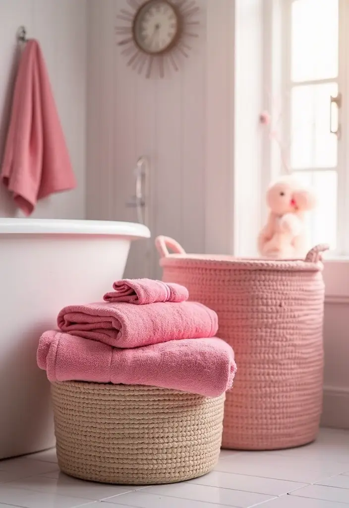 27 Pink Bathroom Decor Ideas That Look Fresh - 2. Vibrant Pink Towels