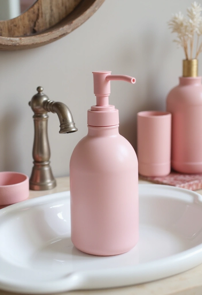 27 Pink Girly Bathroom Ideas That Feel Dreamy - 11. Adorable Pink Soap Dispensers