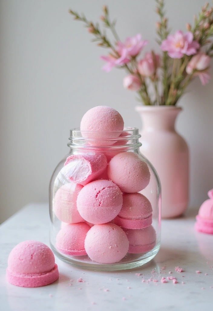 27 Pink Girly Bathroom Ideas That Feel Dreamy - 13. Pink Bath Bombs