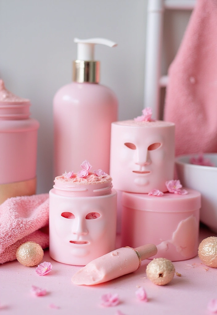 27 Pink Girly Bathroom Ideas That Feel Dreamy - 24. Pink Facial Masks