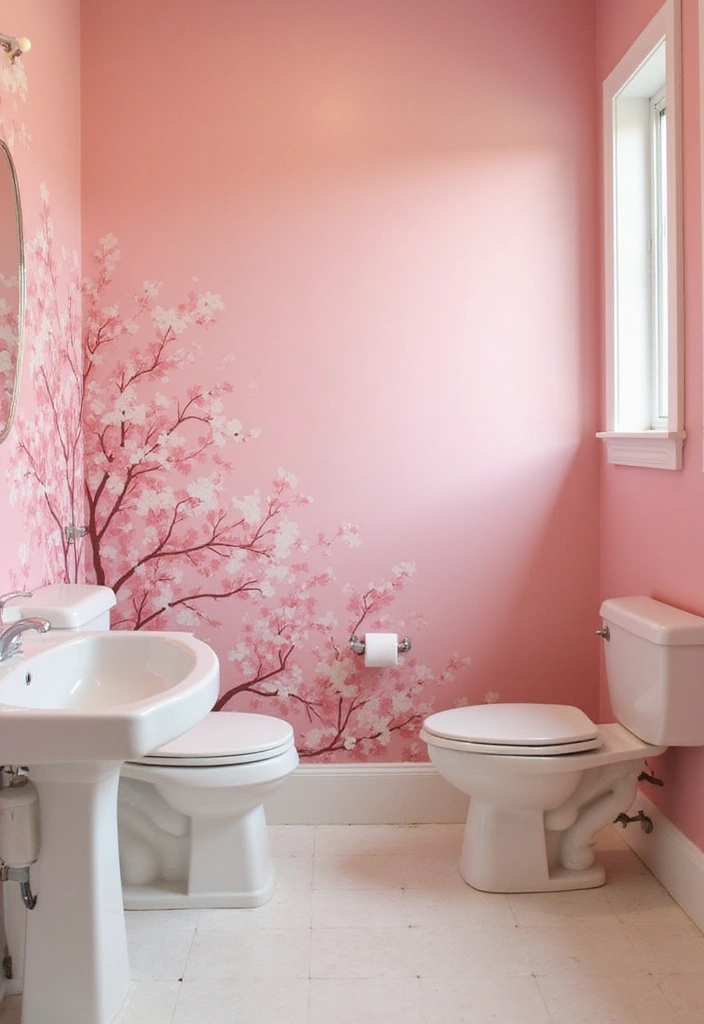 27 Pink Girly Bathroom Ideas That Feel Dreamy - 8. Pink Accent Walls