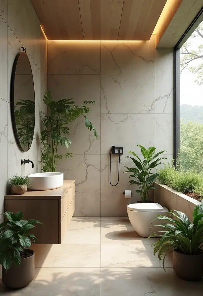 27 Small Bathroom Ideas Modern And Functional - 23. Biophilic Design