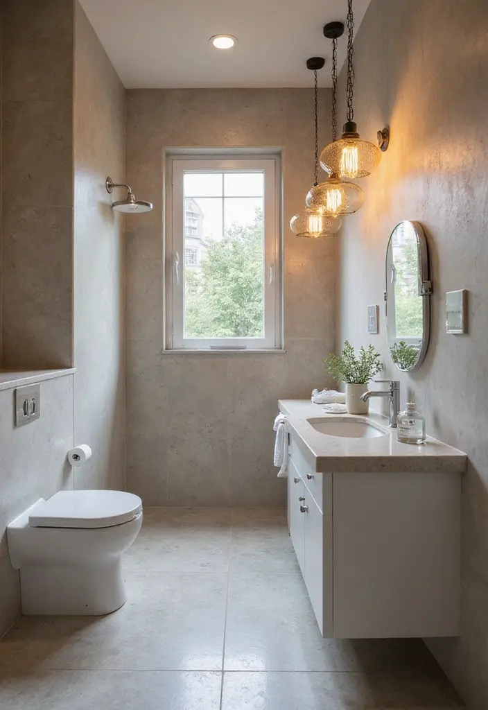 27 Small Bathroom Ideas Modern And Functional - 26. Customized Lighting Fixtures