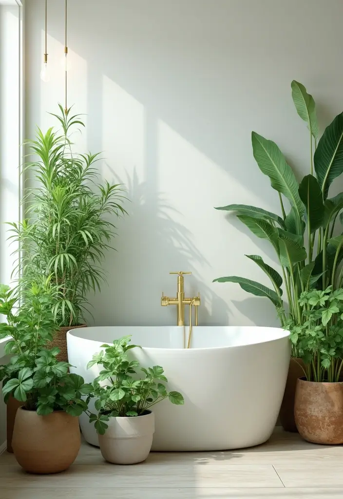 27 Spring Bathroom Decor Ideas That Feel Fresh - 15. Lush Green Plants