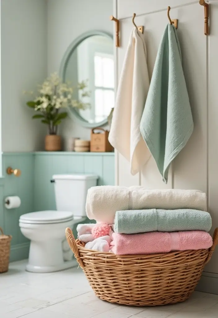 27 Spring Bathroom Decor Ideas That Feel Fresh - 23. Seasonal Themed Towels