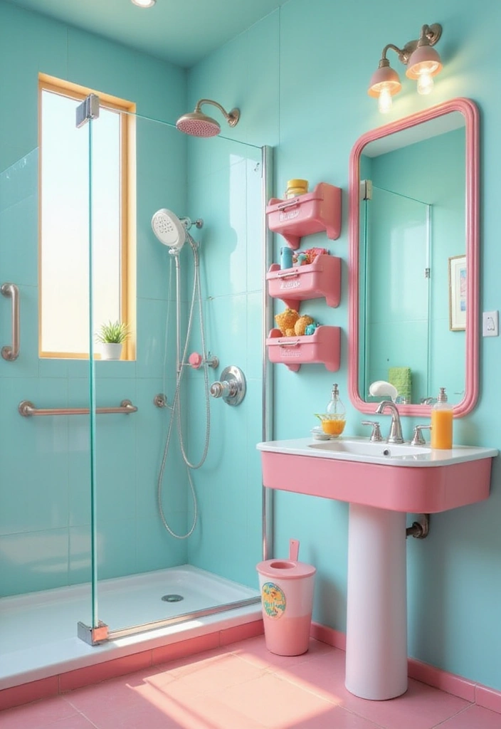 27 Toca Boca Bathroom Ideas That Feel Fun And Creative - 10. Fun Shower Organizers