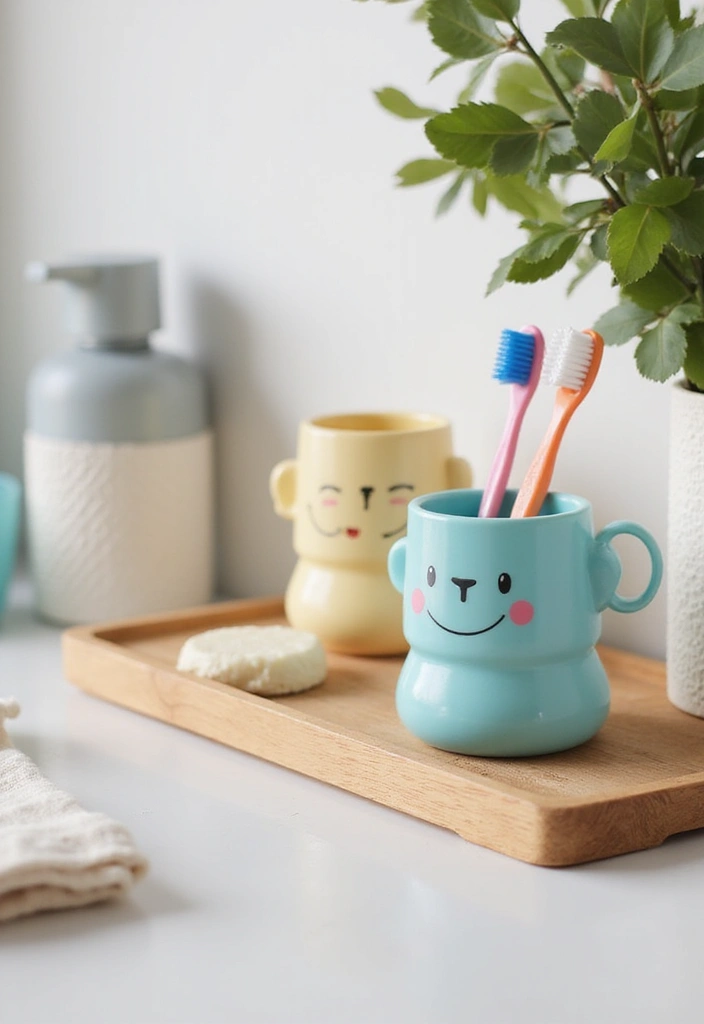 27 Toca Boca Bathroom Ideas That Feel Fun And Creative - 11. Colorful Toothbrush Holders
